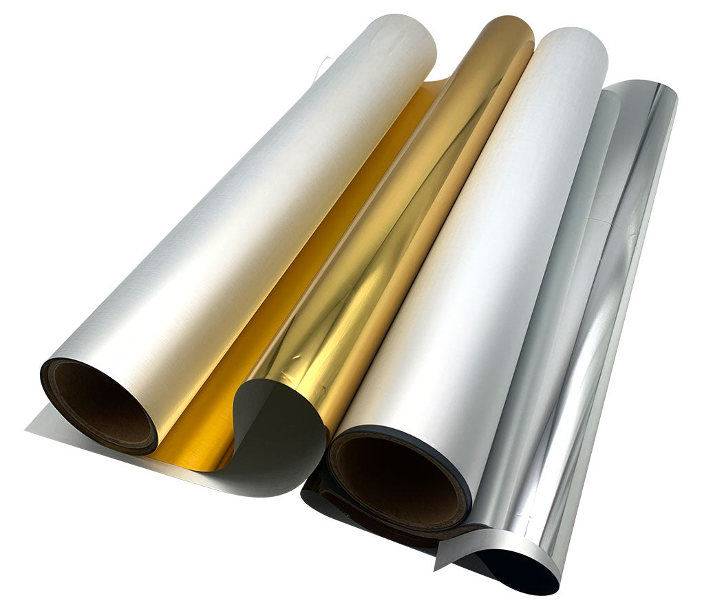 33cm/61cm*5m Gold/Silver DTF Foil Film Roll Cold Peel for T-shirt Heat Press Direct to Film Transfer Printing for DTF White Ink