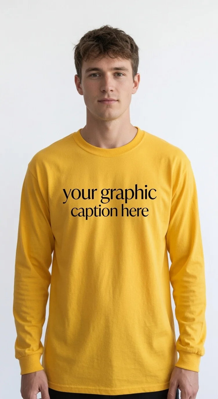 Custom Yellow Long Sleeve T-Shirt - Your Graphic Here