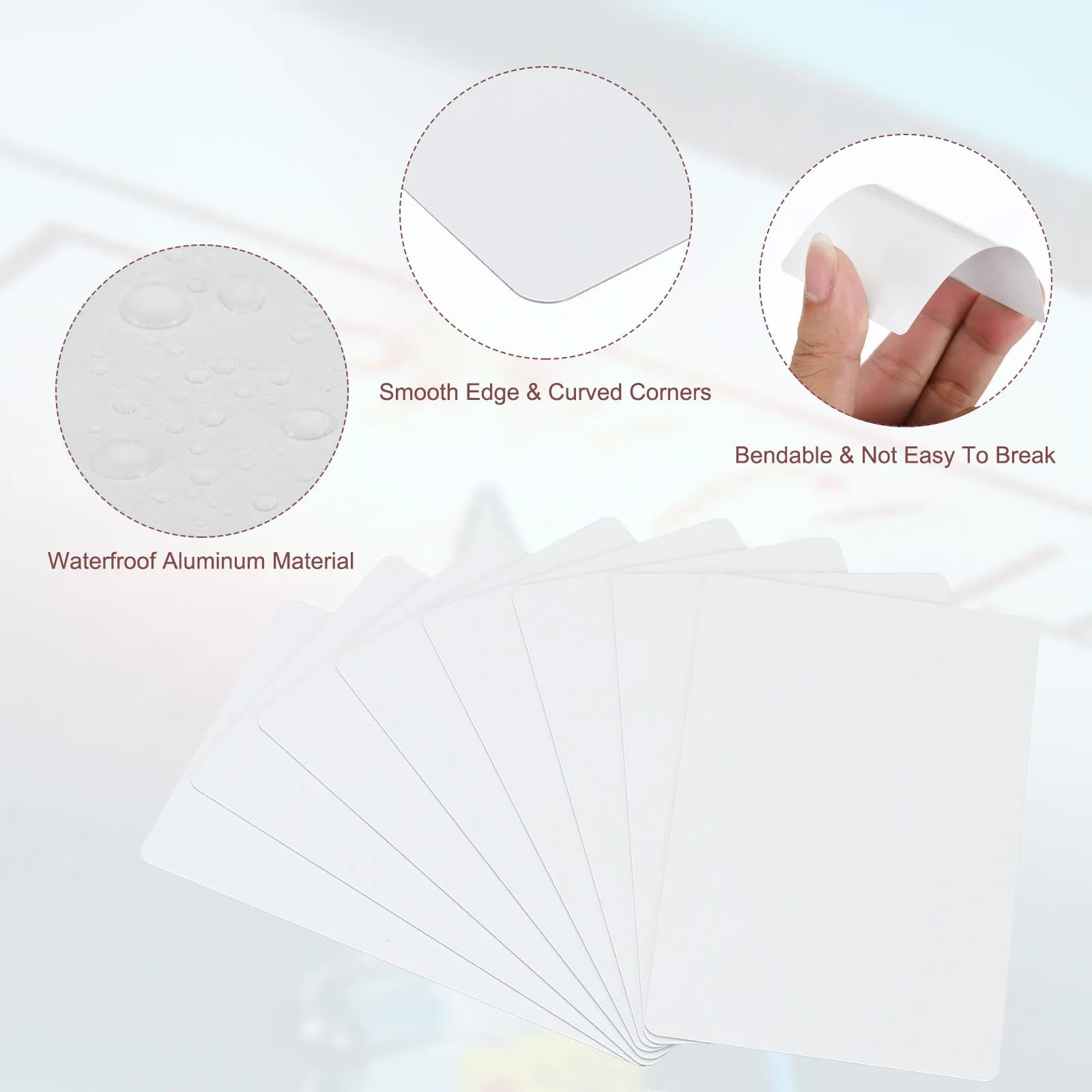 Sublimation Metal Business Cards – Blank Aluminium Printable Name Cards | White & Silver