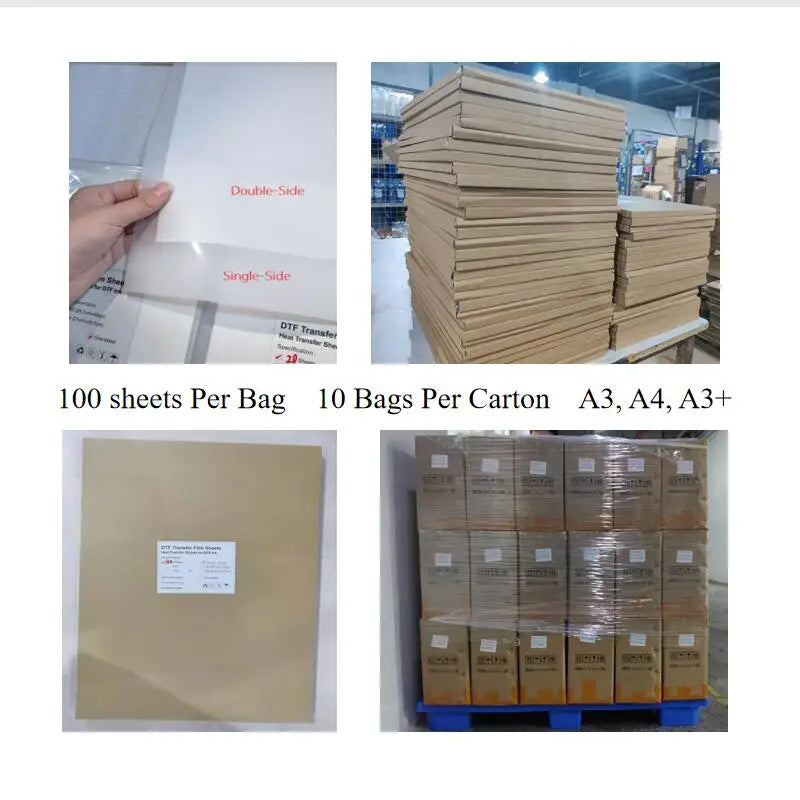 1Roll A3+ 33cm*100M Roll PET film DTF Film printing direct transfer film for I3200 L1800 7880 DX5 DTF Printer 75 Micron DTF film