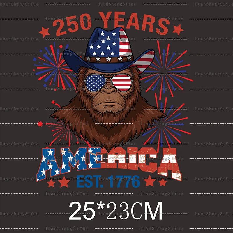 DTF US 250th Anniversary Sticker New Men's And Women's T-shirt Hoodie Patches Waterproof And Easy To Transfer