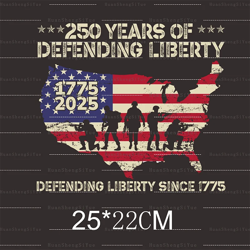DTF US 250th Anniversary Sticker New Men's And Women's T-shirt Hoodie Patches Waterproof And Easy To Transfer
