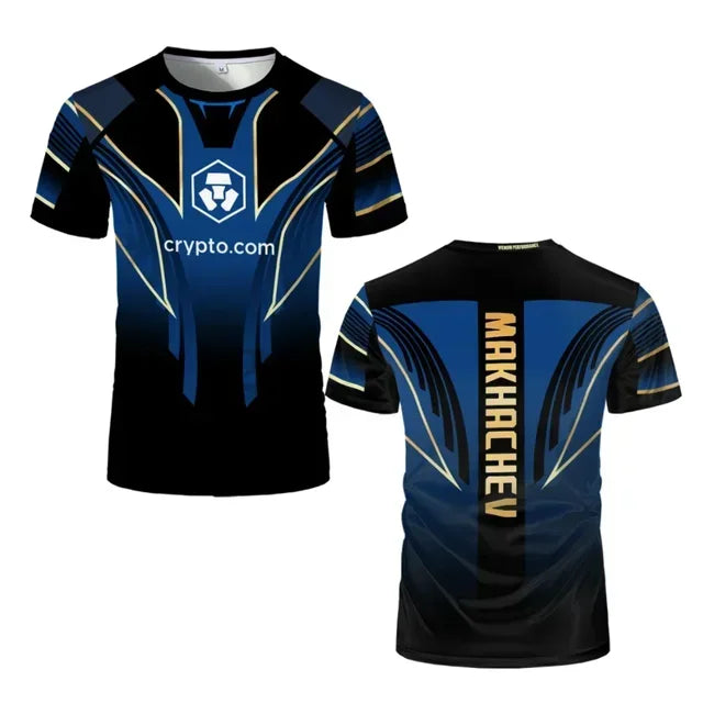 New Men's Wrestling Competition T-shirt, Fan-shaped Round Neck 3D Printed, Men's and Women's Outdoor Short Sleeved Sports Top