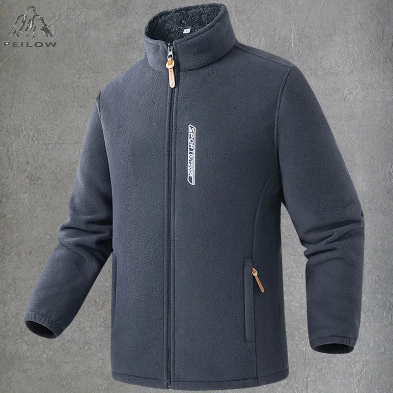 2026 New Style Men's Polar Fleece Jacket Coat Autumn Winter Thicken Windproof Stand-up Collar Cardigan Sweatshirts Men Clothing