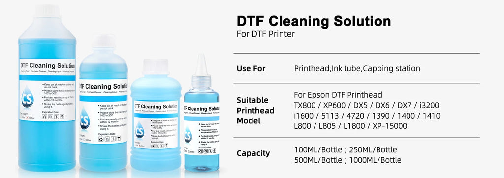 DTF Power Cleaner DTF Cleaning Solution Liquid For Direct to Film Printer Printhead Tube Maintenance XP600 TX800 i3200 1390 L800