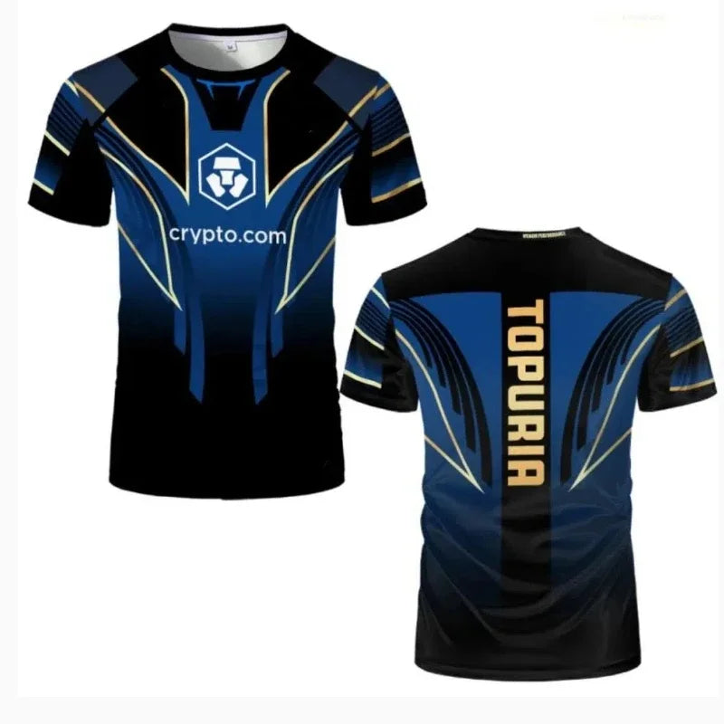 New Men's Wrestling Competition T-shirt, Fan-shaped Round Neck 3D Printed, Men's and Women's Outdoor Short Sleeved Sports Top