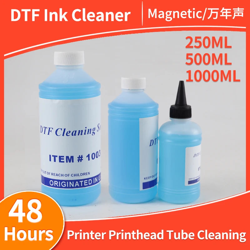 DTF Ink Cleaning Solution Strong Cleaning for Epson DX4 DX5 DX7 L1800 L805 L800 I3200 Printhead Tube Cleaning DTF Power Cleaner