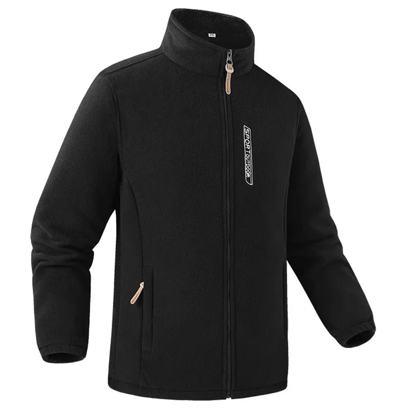 2026 New Style Men's Polar Fleece Jacket Coat Autumn Winter Thicken Windproof Stand-up Collar Cardigan Sweatshirts Men Clothing