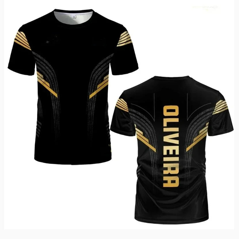 New Men's Wrestling Competition T-shirt, Fan-shaped Round Neck 3D Printed, Men's and Women's Outdoor Short Sleeved Sports Top