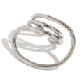 E.B.belle Fashion Distorted Geometric Lines Ring Gold/Silver Color Women Rings Stainless Steel 18K Gold Plated Hypollergenic