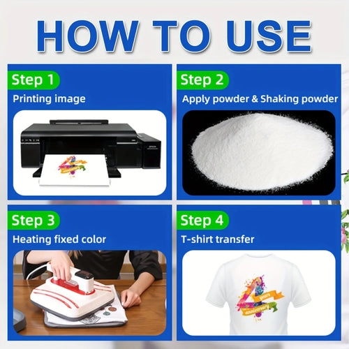 300g DTF Powder Hot Melt DTF Transfer Adhesive Powder For DTF Transfer InkPowder For Direct To Film Printing On All Fabric