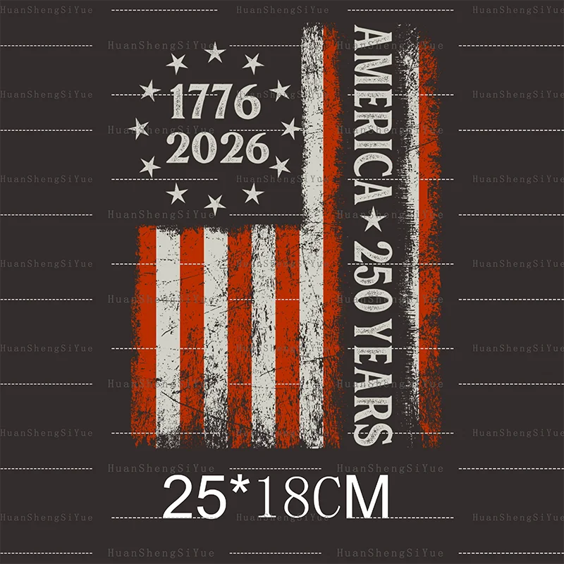 DTF US 250th Anniversary Sticker New Men's And Women's T-shirt Hoodie Patches Waterproof And Easy To Transfer