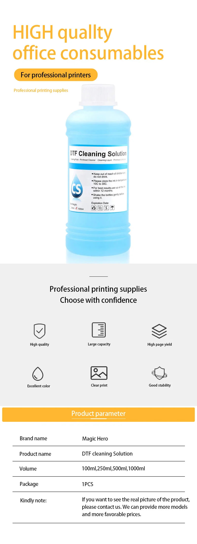 DTF Power Cleaner DTF Cleaning Solution Liquid For Direct to Film Printer Printhead Tube Maintenance Kit ( 3 Capacity Options)