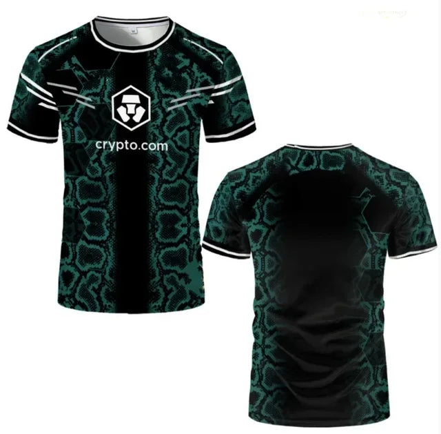 New Men's Wrestling Competition T-shirt, Fan-shaped Round Neck 3D Printed, Men's and Women's Outdoor Short Sleeved Sports Top