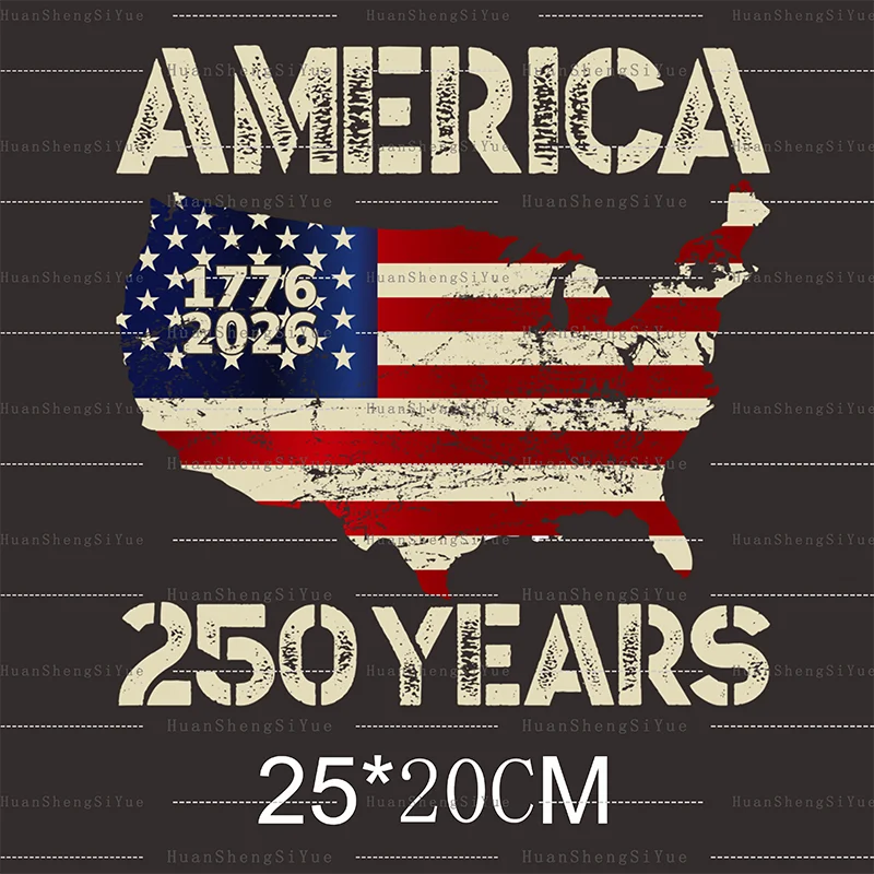 DTF US 250th Anniversary Sticker New Men's And Women's T-shirt Hoodie Patches Waterproof And Easy To Transfer