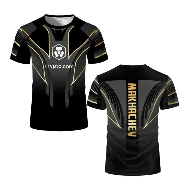 New Men's Wrestling Competition T-shirt, Fan-shaped Round Neck 3D Printed, Men's and Women's Outdoor Short Sleeved Sports Top
