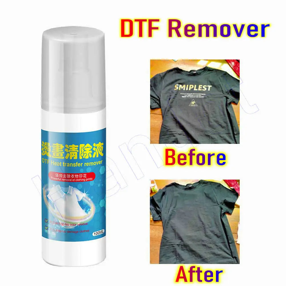 Dtf Remover Dtf Remove Clothing for Garments Dtf Ink Textile Vinyl Glue Remover Solution Cleaner Printer Printing Clean Liquid