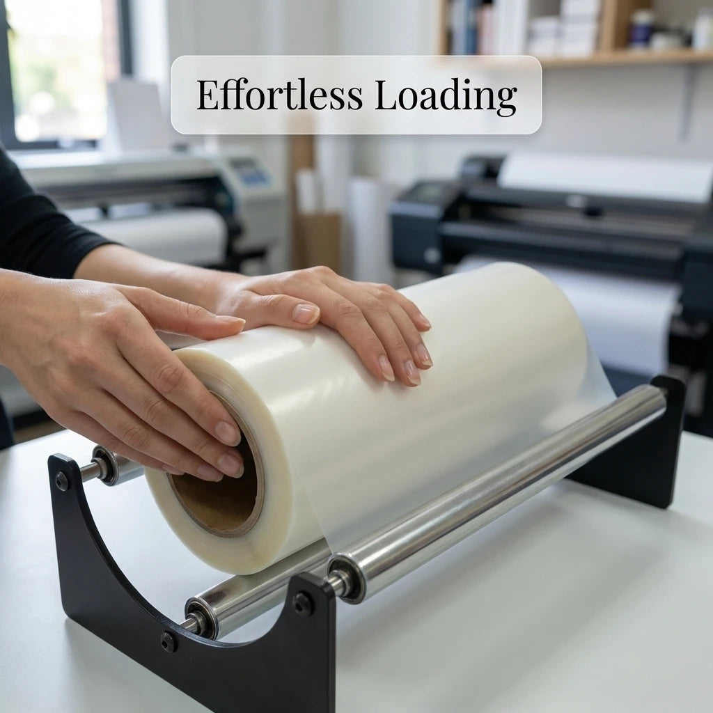 Roll Film Holder Roll Paper Stand for DTF & UV Label Printer Fit Epson L1800 L805 R1390 L18050 L8050 Max 33cm Metal Smooth Roll