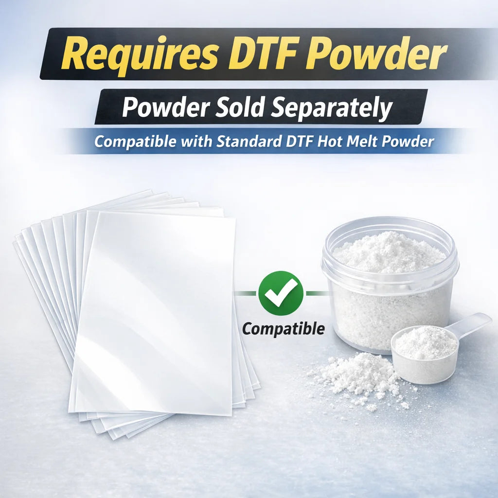 DTF Transfer Film Sheets, Matte Clear Heat Press Film, A4 (8.5" x 11"), 20 Sheets for T-Shirts & Textile Printing