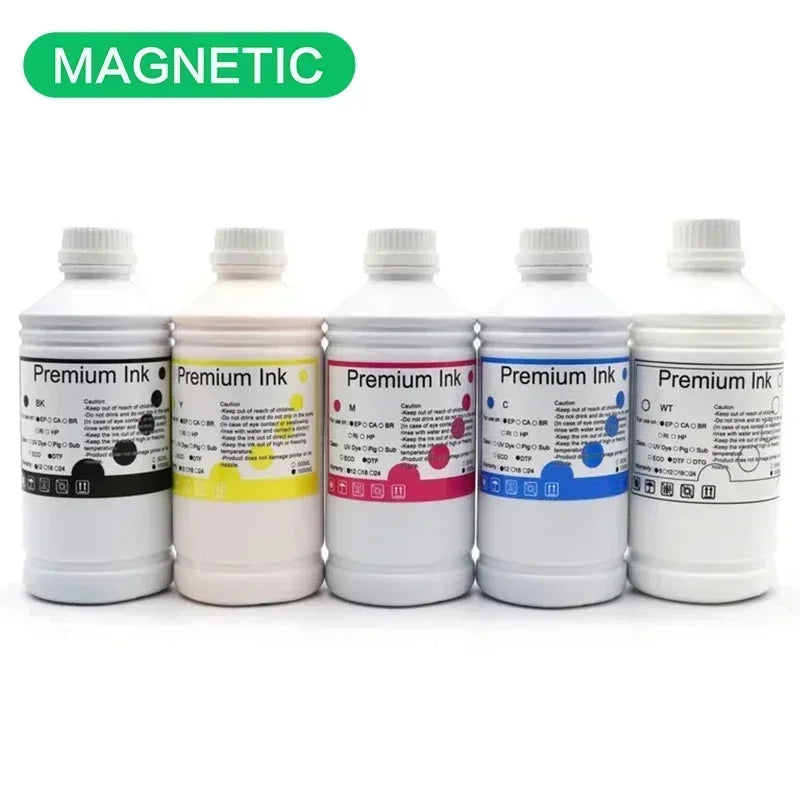 5 Bottle 1000ML DTF ink for direct transfer film for PET film all desktop & large format DTF printer BK C M Y WH Color availble