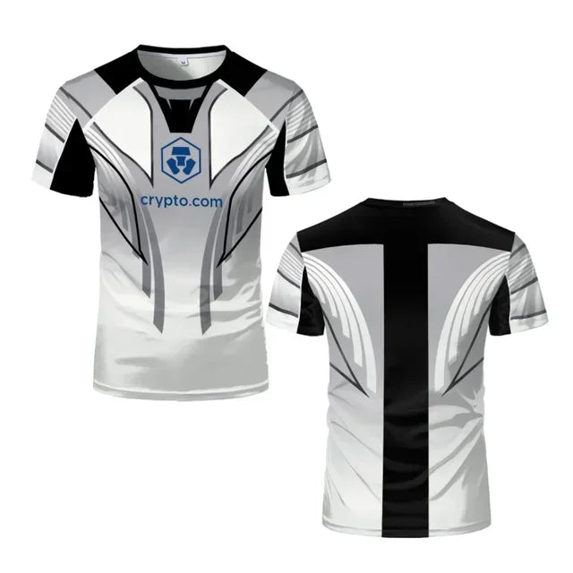 New Men's Wrestling Competition T-shirt, Fan-shaped Round Neck 3D Printed, Men's and Women's Outdoor Short Sleeved Sports Top