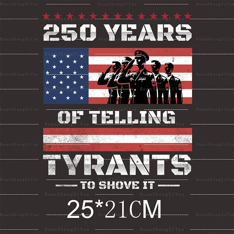 DTF US 250th Anniversary Sticker New Men's And Women's T-shirt Hoodie Patches Waterproof And Easy To Transfer