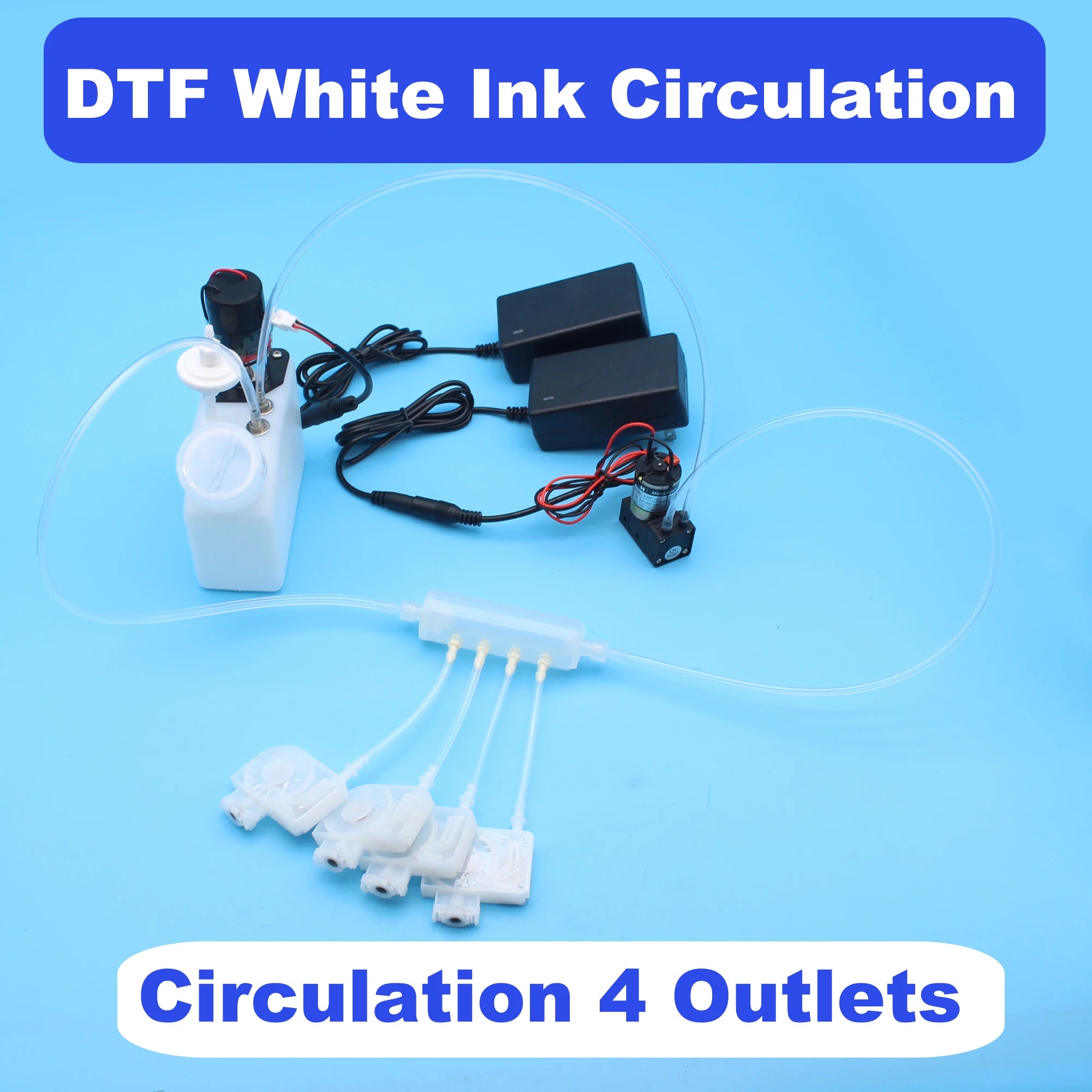 DTF Printer Circulation Ink Recycle System CISS Ink Tank For Direct To Film Printer DTF Printing With Ink Pump Damper Splitter