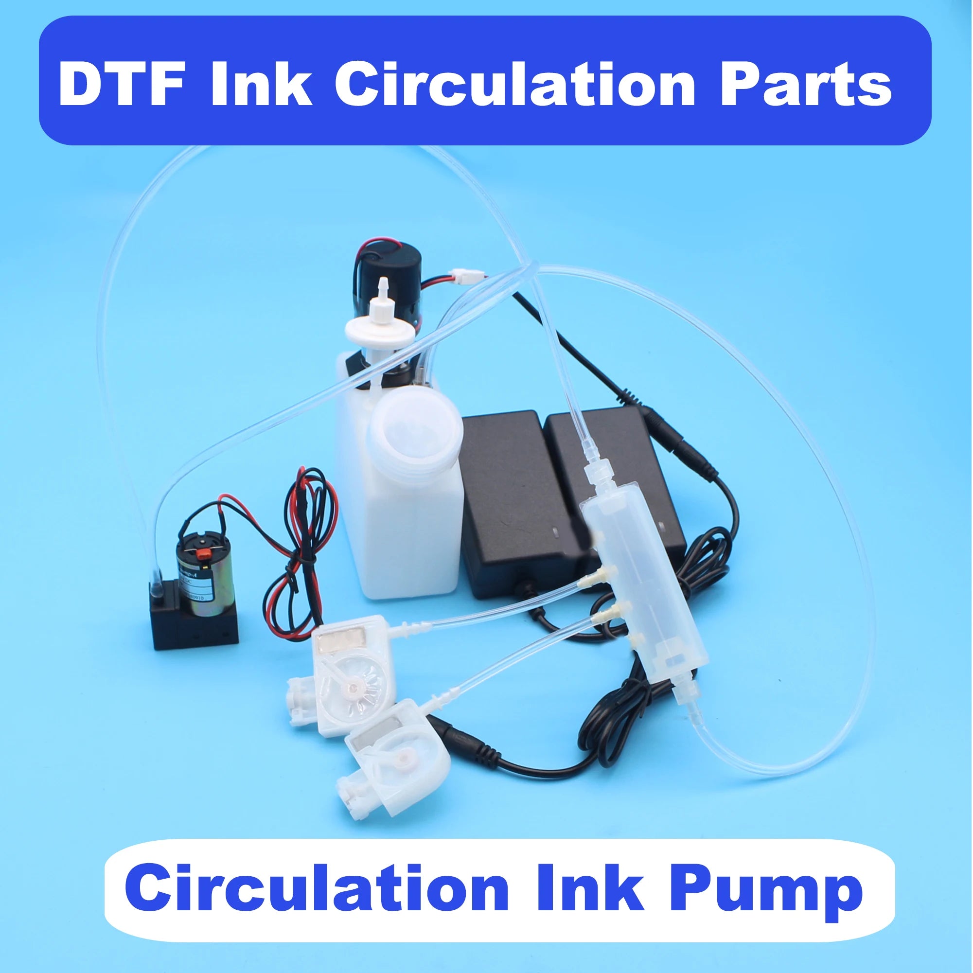 DTF Printer Circulation Ink Recycle System CISS Ink Tank For Direct To Film Printer DTF Printing With Ink Pump Damper Splitter