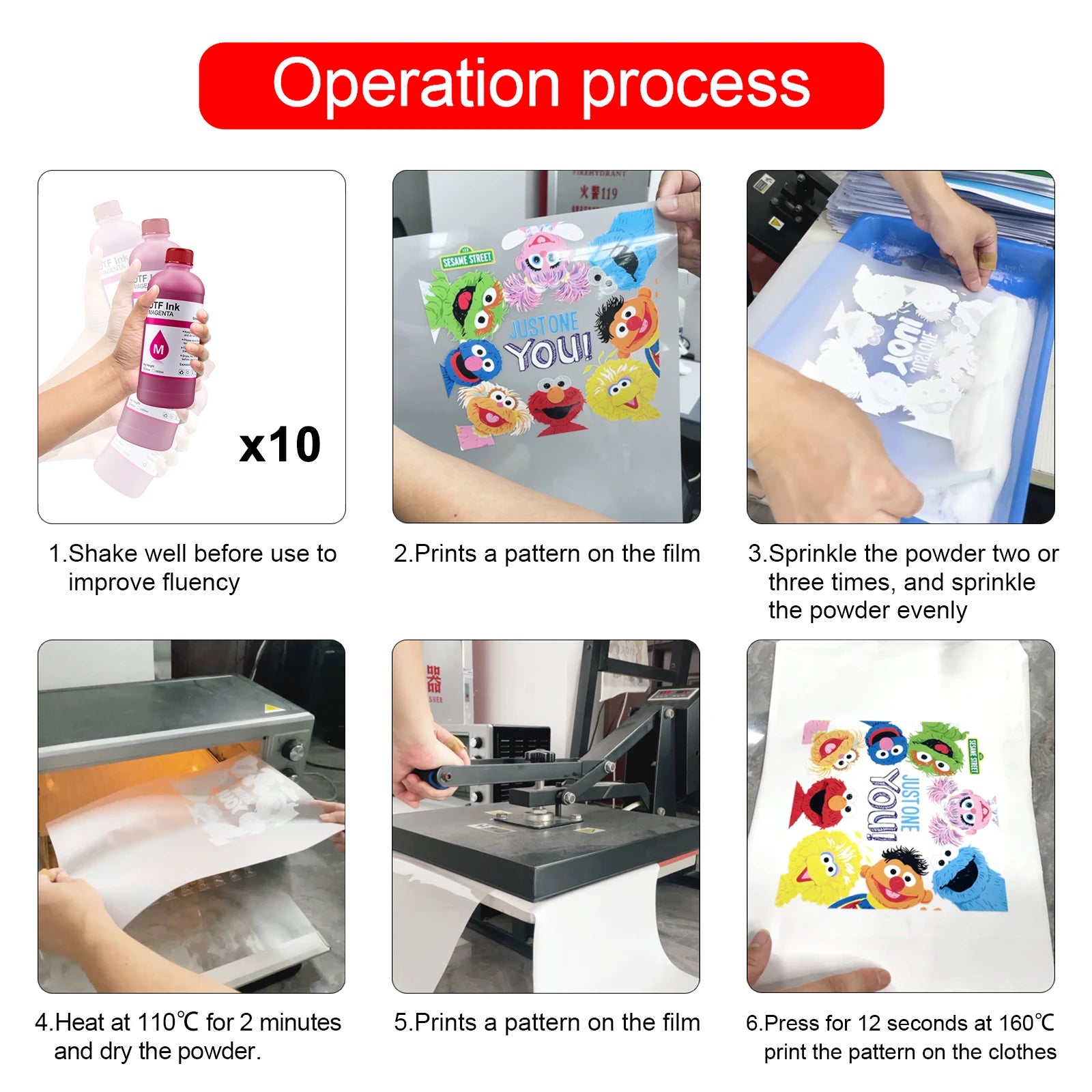 EP-DTF Ink 500ML 1000ML Direct to Transfer Film Ink For Epson Print head i3200 XP600 TX800 L1800 1390 L805 All DTF Ink Printing