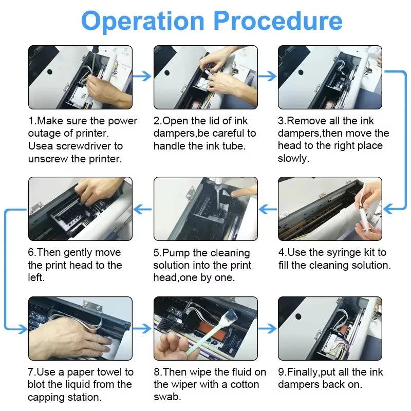 DTF Power Cleaner DTF Cleaning Solution Liquid For Direct to Film Printer Printhead Tube Maintenance XP600 TX800 i3200 1390 L800