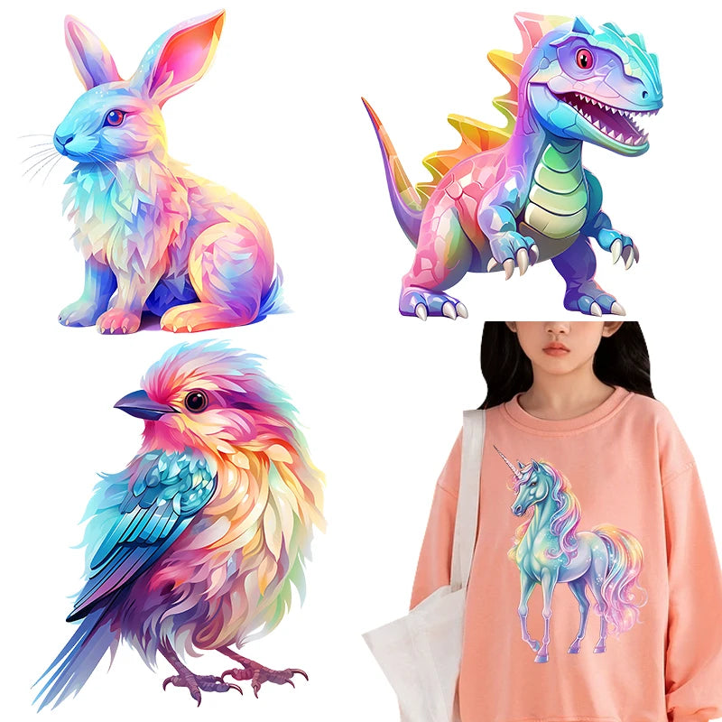 Sublimation Magical Animals Heat Transfer Stickers for Kids Clothes – Cartoon Animal Prints