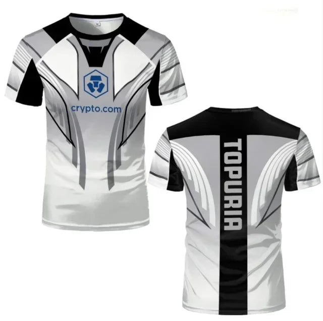 New Men's Wrestling Competition T-shirt, Fan-shaped Round Neck 3D Printed, Men's and Women's Outdoor Short Sleeved Sports Top