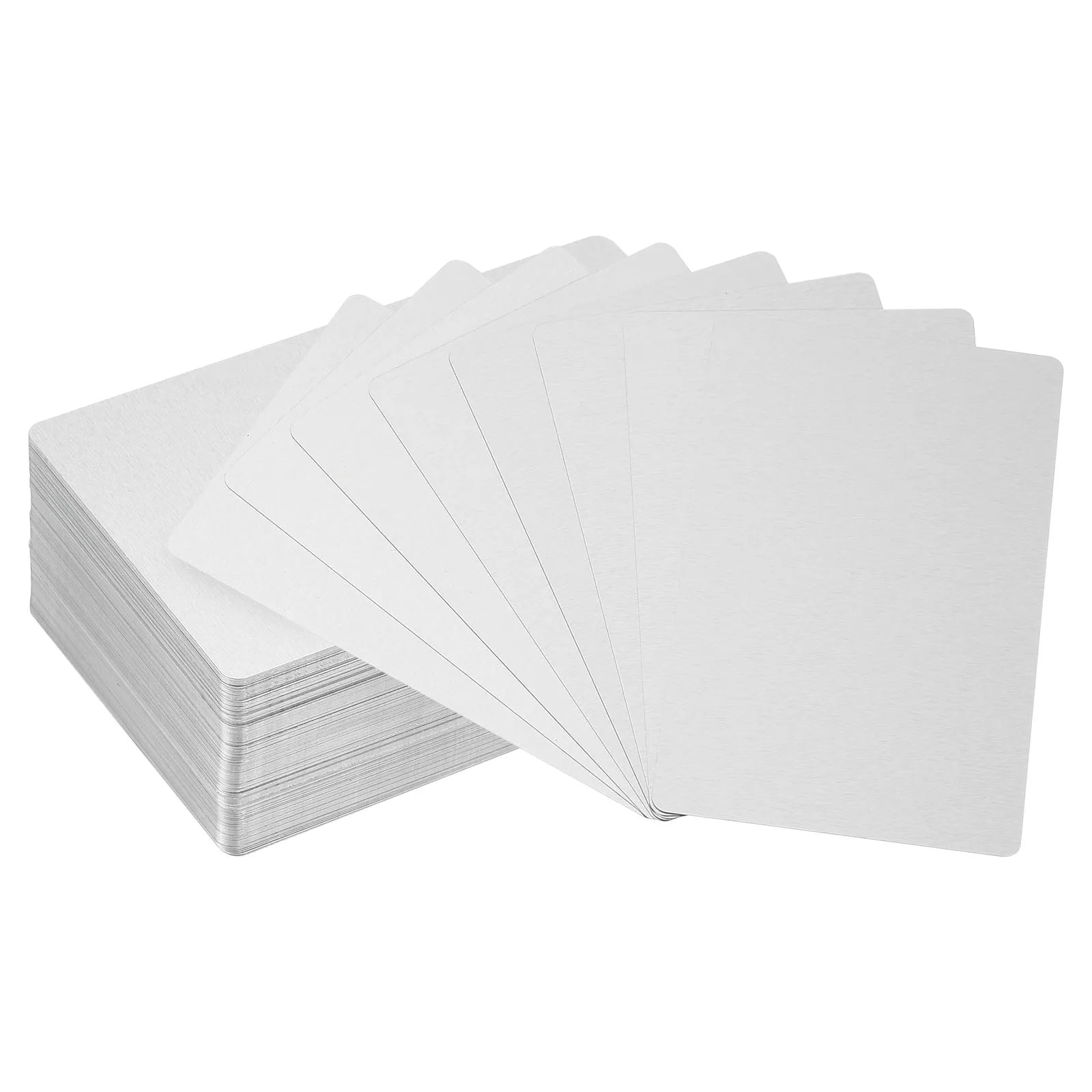 Sublimation Metal Business Cards – Blank Aluminium Printable Name Cards | White & Silver