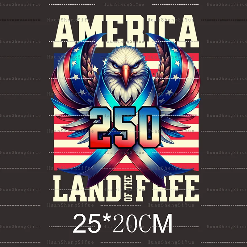 DTF US 250th Anniversary Sticker New Men's And Women's T-shirt Hoodie Patches Waterproof And Easy To Transfer
