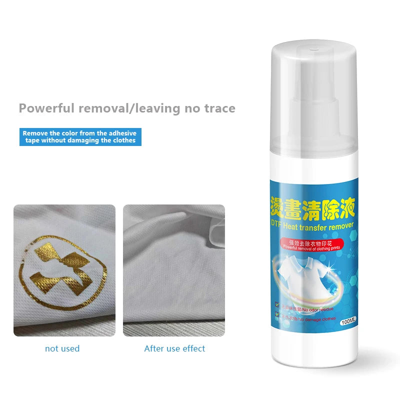 DTF Remover Direct To Film Printing Cleaning Liquid Pattern Remove Solution Adhesive Powder Remover Liquid Vinyl Glue Remover