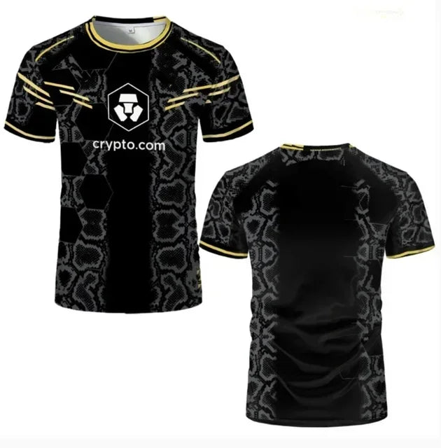 New Men's Wrestling Competition T-shirt, Fan-shaped Round Neck 3D Printed, Men's and Women's Outdoor Short Sleeved Sports Top