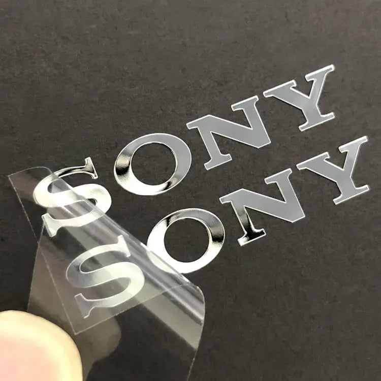 50 PCS Custom Silver DTF Transfer Sticker Custom Color Transfer 3D Sticker DTF UV Decal Brand Company Logo Vinyl