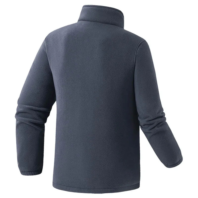 2026 New Style Men's Polar Fleece Jacket Coat Autumn Winter Thicken Windproof Stand-up Collar Cardigan Sweatshirts Men Clothing