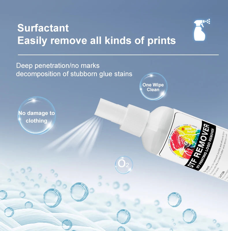 FCOLOR DTF Remover 500ml Transfer Film Printing Pattern Remover DTF Ink Removal Liquid