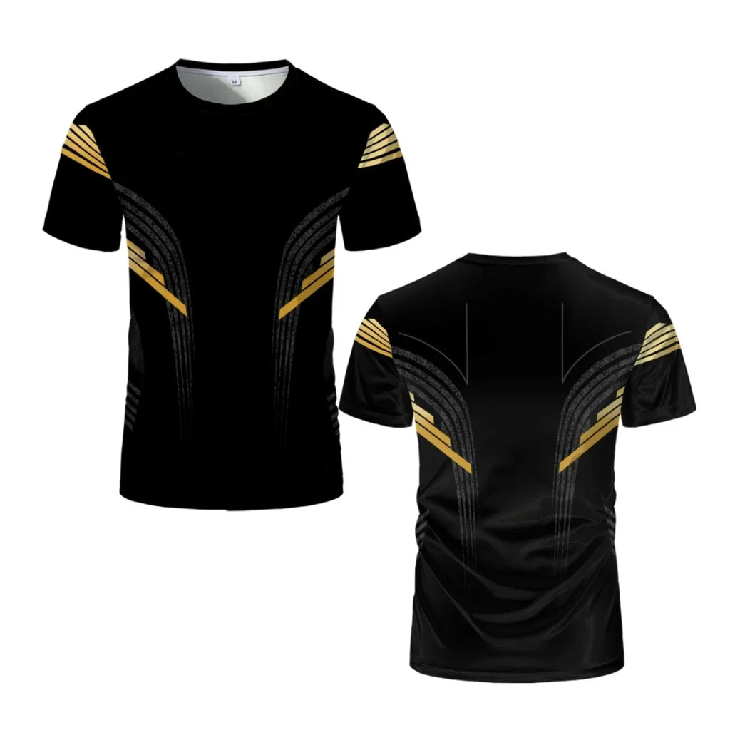 New Men's Wrestling Competition T-shirt, Fan-shaped Round Neck 3D Printed, Men's and Women's Outdoor Short Sleeved Sports Top