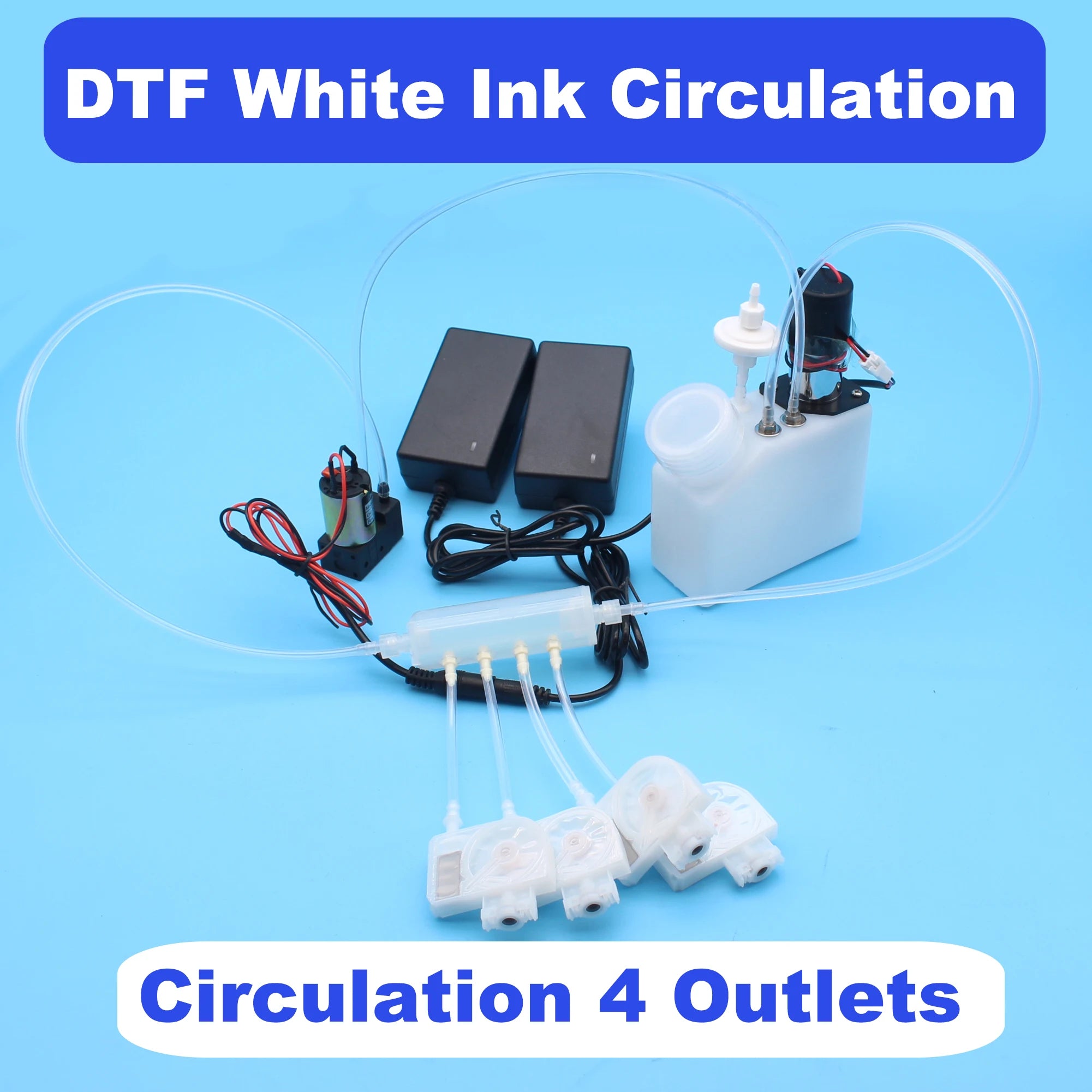 DTF Printer Circulation Ink Recycle System CISS Ink Tank For Direct To Film Printer DTF Printing With Ink Pump Damper Splitter