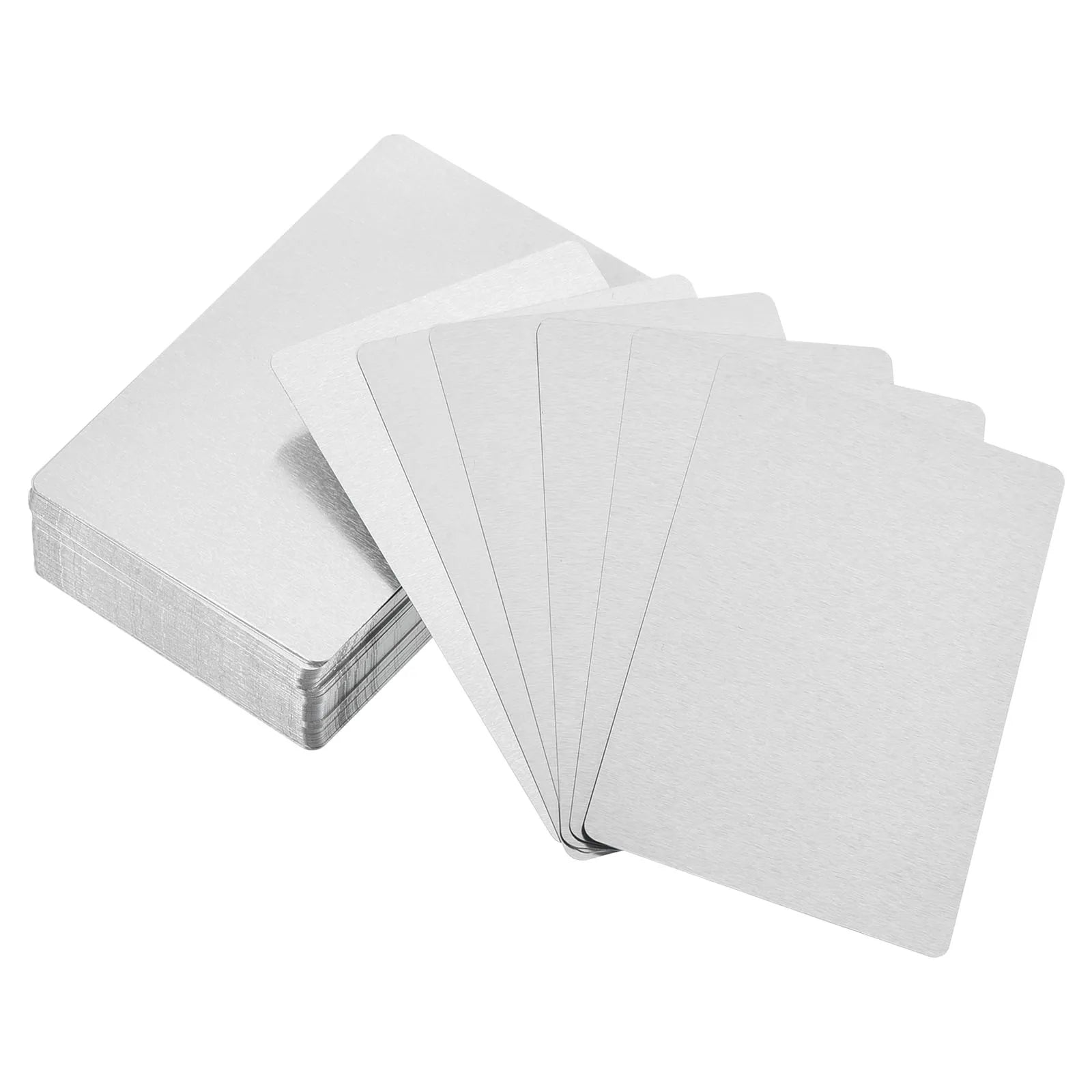 Sublimation Metal Business Cards – Blank Aluminium Printable Name Cards | White & Silver