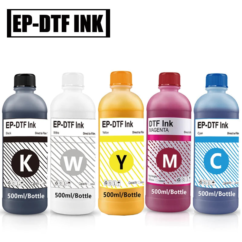 EP-DTF Ink 500ML Direct to Transfer Film Ink For Epson Print head i3200 XP600 TX800 L1800 1390 L805 All DTF Ink Printing