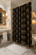 Curtain Marble Bathroom