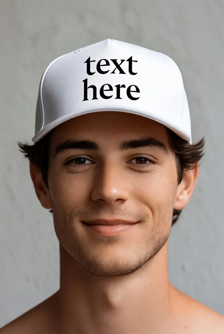 Custom White Cap - Your Logo or Text Here