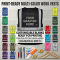 Custom Hi-Vis Work Vest - Your Graphic Here - All Colours